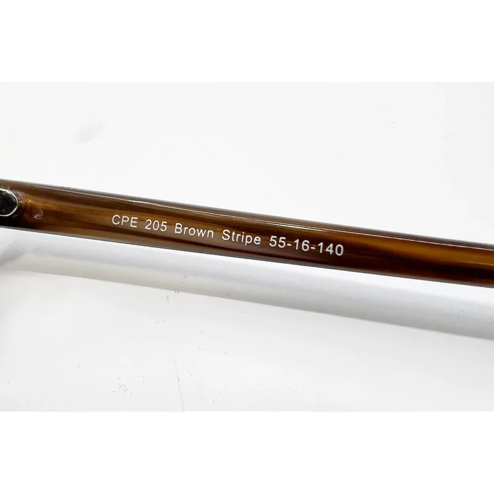 CPE 205 Eyeglass Frames Mens Brown Stripe Rectangular 55-16-140